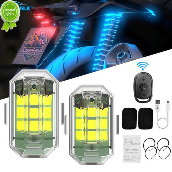 Nova lâmpada de aviso anti-colisão flash leve à prova d'água de controle remoto sem fio LED LUZ STROBE para scooter de bicicleta de moto