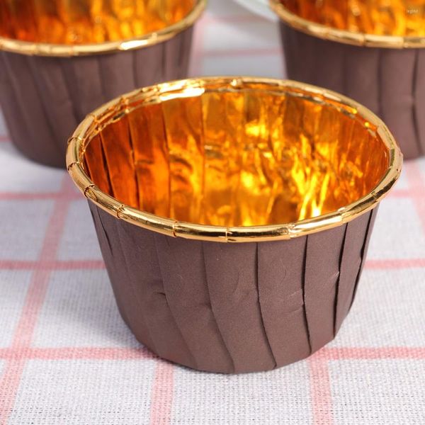 Festive Supplies 100 Stück Folien-Cupcake-Einlagen Boxen Bulk Paper Liner Hochzeit Muffinform Cups