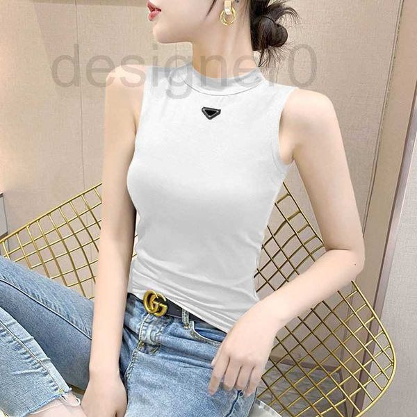 Tanques femininos Camis Popular Omen's Vest Sweaters Knits sem mangas 2023 Moda Tees Tops curtos Estilo Slim Top Zipper Summer Casual Mulheres