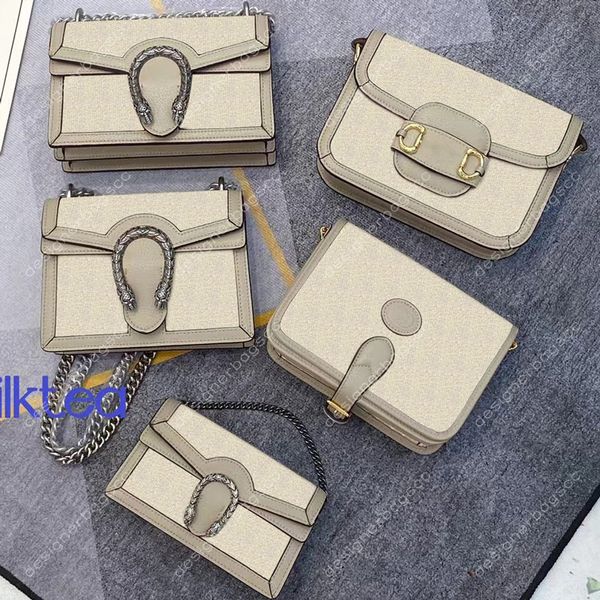 Luxus-Designer-Einkaufstaschen Klassische Damen-Unterarm-Creme-Metallkette Umhängetasche Crossbody Mode hochwertige Lady Wallet Messenger Geldbörsen klein