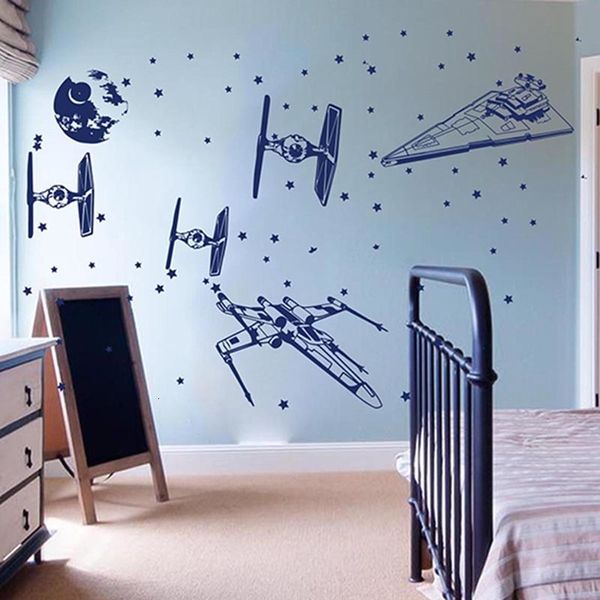 Wandaufkleber Raumschiff X-Wing Fighter Tapete Rocket Starfighter War Tapete Kinderzimmer Kindergarten Vinyl Home Decoration 230331