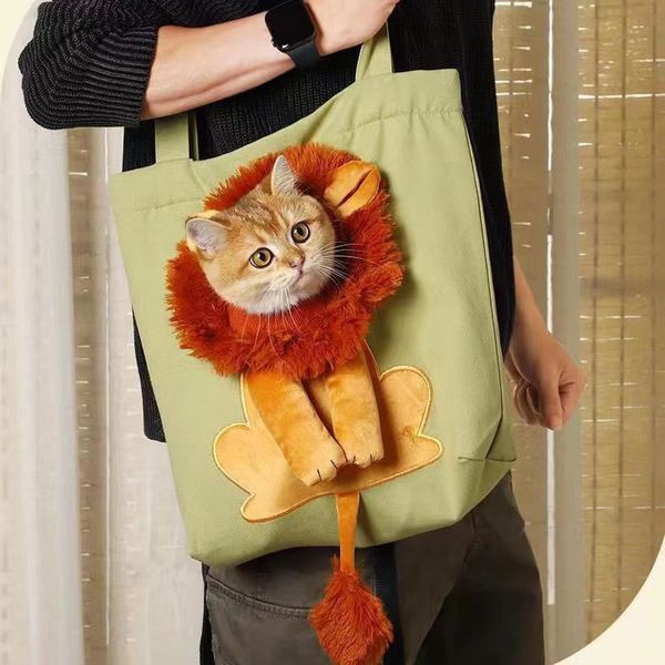 Trasportini per gatti Borsa per animali domestici Little Lion Borse a tracolla Borsa portatile in tela per cani e gatti