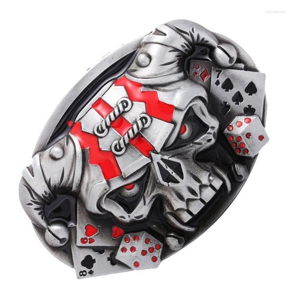 Cinture Punk Fibbia per cintura Argento antico 3D gotico Motociclista Cinture CintureCinture