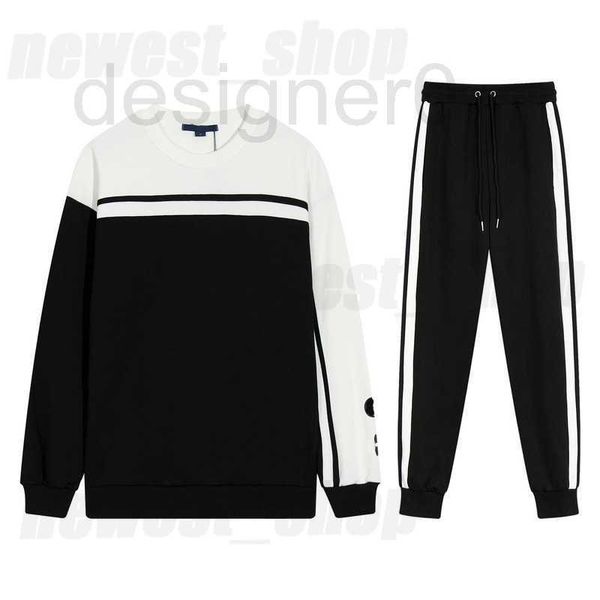 Men's Tracksuits Popular 2022 Designer de primavera de luxo Men Suits Paris Stripe Stripe Splicing Black White Classic Sets Letra de pulôver impressão de ruptura uj51