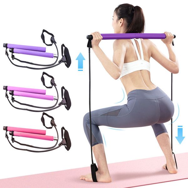 Bandas de resistência Yoga CrossFit Resistance Bands Pull Rope Rubber Pilates Stick Bodybuilding Training Workout Home Gym Equipment de ginástica 230331