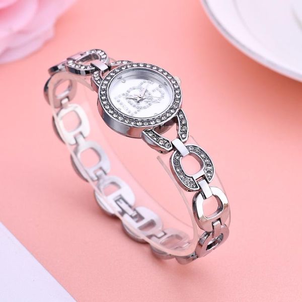 Armbanduhren Mode Armband Frauen Uhr Voller Diamant Quarz Casual Edelstahl Schön Aussehend Weibliches Geschenk Dating