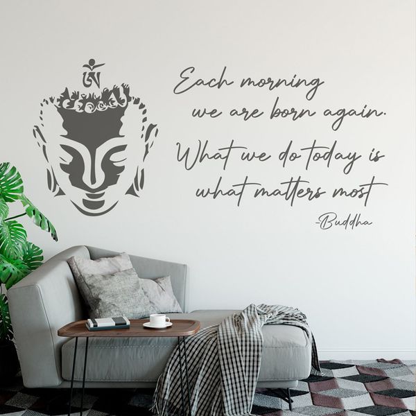 Adesivos de parede Buda citação motivacional