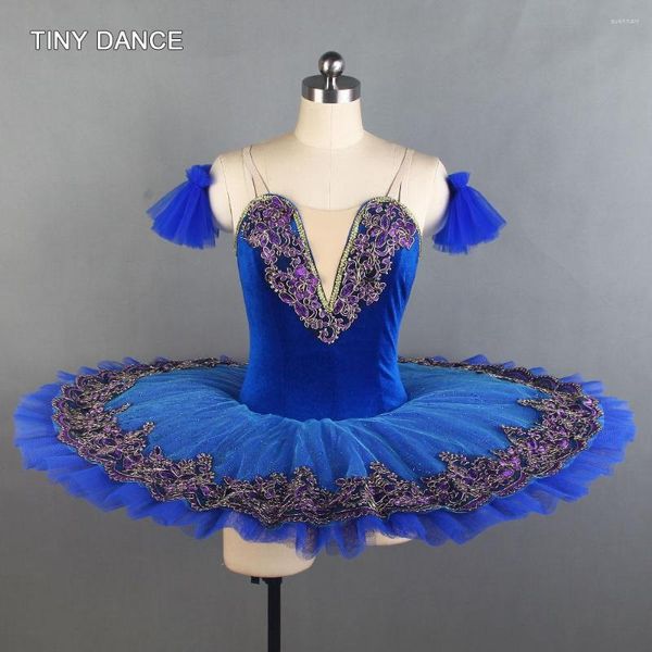 Stage Wear Blue Bird Vestito da tutu di danza classica professionale Abito da ballerina in tulle rigido Tutu di pancake classico BLL089