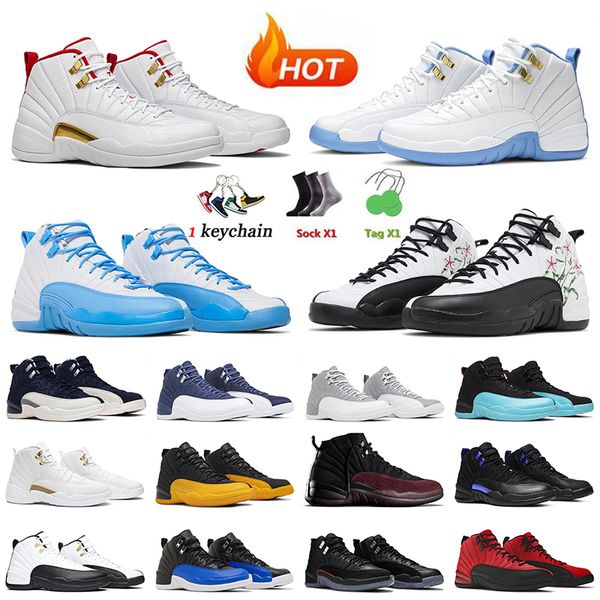 Autêntico 12 tênis de basquete OG Jumpman 12s Homens Mulheres Universidade Fiba Blue Flor Floral Black Branco Royal Stone Taxi Amm Dark Concord Sneakers Treinadores Tamanho 36-47