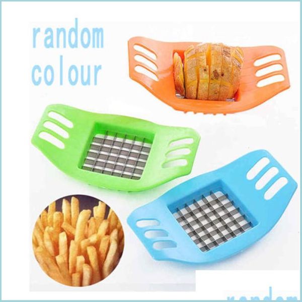 Utensili per frutta e verdura Tagliapatate in acciaio inossidabile Affettatrice Chopper Chips Dispositivo Cucina Patate Gadget Consegna drop Home Garden Dha2W