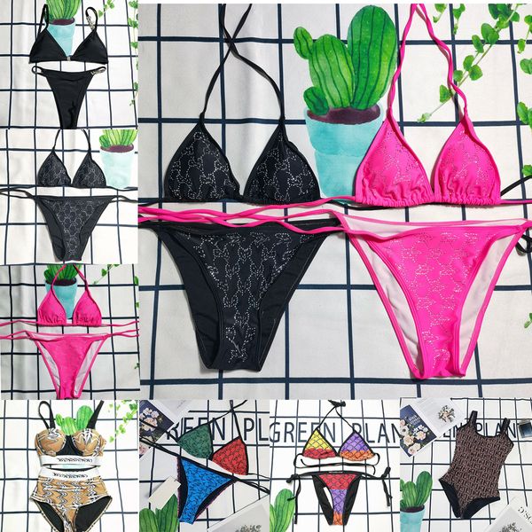 Designer-Bikinis, Designer-Badeanzug, Badeanzüge, Designer-Damen-Zweiteiler-Bikini mit Buchstaben-Badeanzügen, Badebekleidung, Strand-Damen-Badeanzüge, Dreipunkt-Badebekleidung