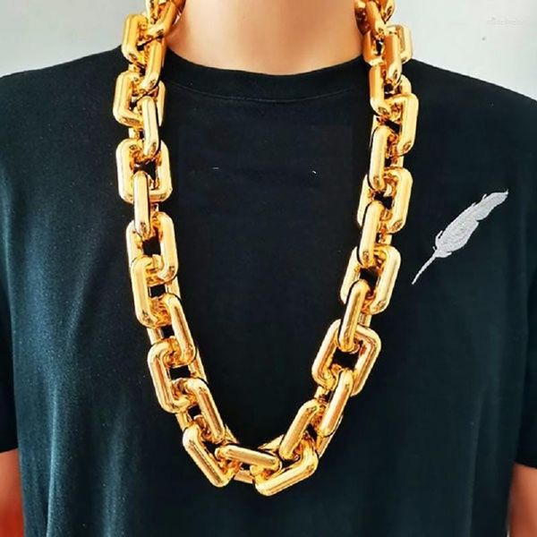 Цепи хип -хоп толстый большой золотой цепь акриловый ожерелье гроболовые мужчины женщины ювелирные изделия подарки подарки по делам сделай сам аксессуары