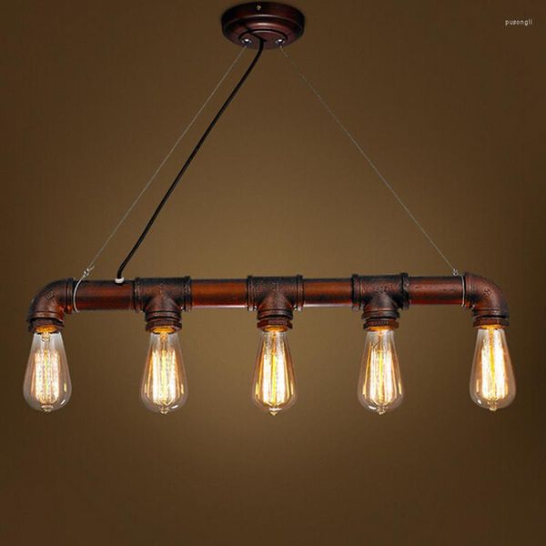 Lâmpadas pendentes Edison Counter de iluminação de barra personalizada estilo loft Luzes vintage tubo de água para armazém