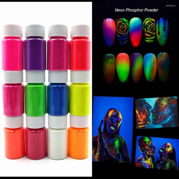 Nail Glitter Neon Powder Lidschatten Dust Fluorenscence Ombre Gradient Iridescent Acryl Art Decoration