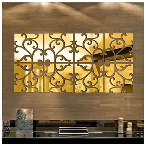 Adesivi murali Adesivo per specchio a forma di cuore Acrilico 3D Stereo Room Living Background Cuore romantico Art Decor