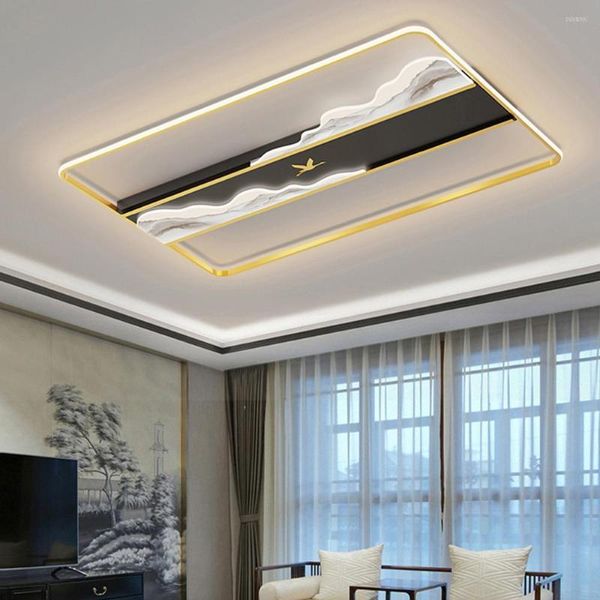 Подвесные лампы в китайском стиле потолочная лампа люстра прямоугольная гостиная освещение творческая дзен простая спальня