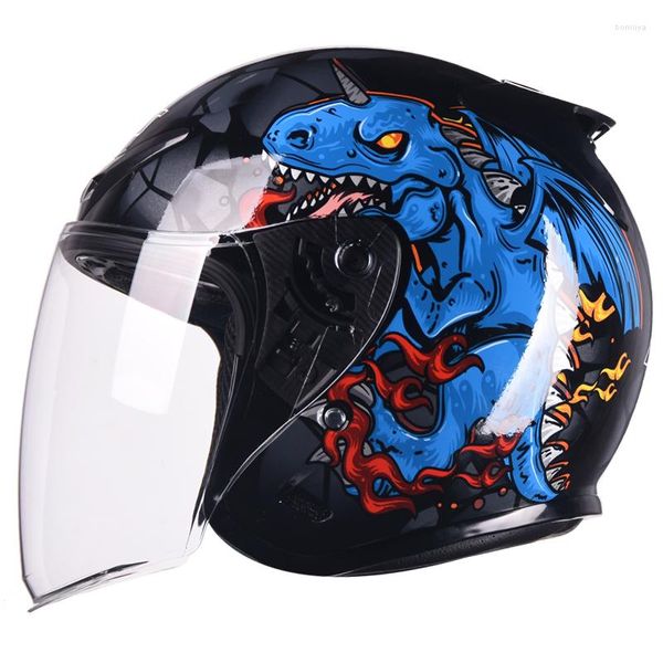 Motorradhelme Männer Frauen 3/4 Half Face Motocross Motocbike Helm Vintage Scooter Jet Retro Coole Persönlichkeit Capacete De Moto