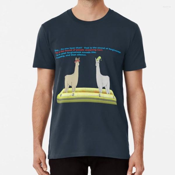 Herren T-Shirts Vergebung Shirt Lamas mit Hüten Carl Film Cow Drowning Raft