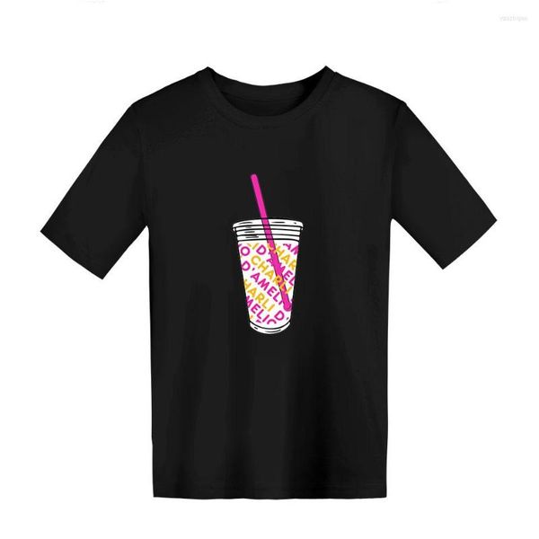 Camisetas femininas Charli d'Amelio T-shirt Kids Manga curta Menina de verão fofa estilo street moda copo Casual Top 2023