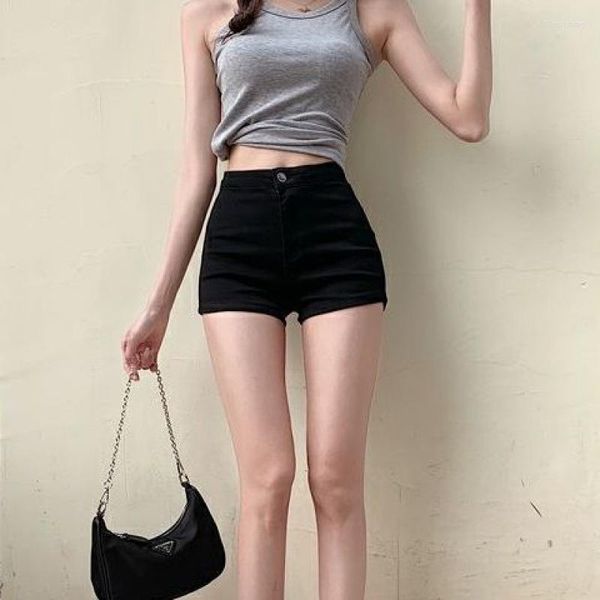 Damen Jeans American Style Retro Spicy Mädchen Gesäß Bedeckte Denim Shorts Eng anliegende hoch taillierte sexy dünne Shorts