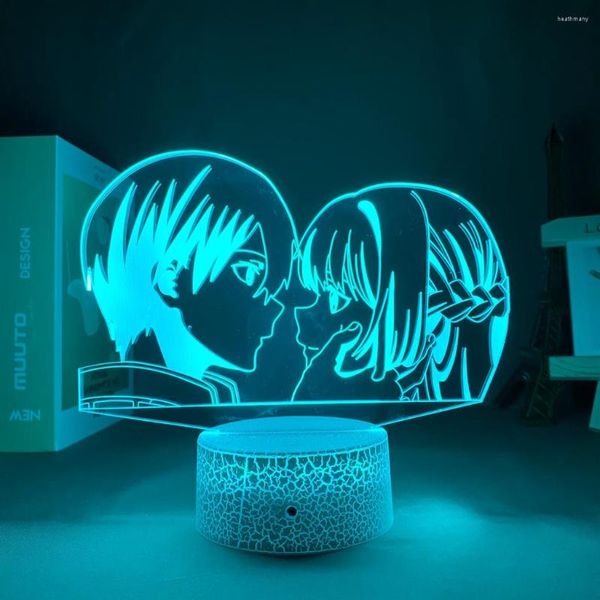 Luzes noturnas Anime Dangonronpa Killing Harmony Kokichi Oma 3D Lamp Led Led Game para decoração de quarto Manga de presente para crianças