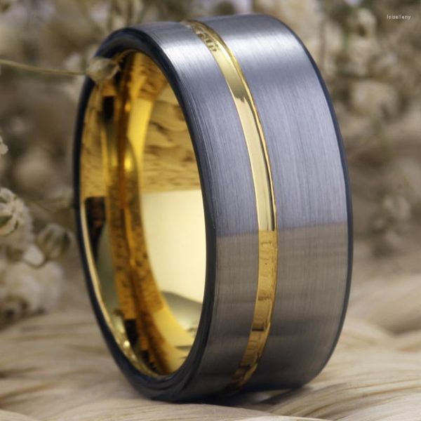 Trauringe Band Love 10MM Breite Wolframcarbid Ring Schwarz /Golden /Blau/Silber Multi Farben Comfort Fit Design Drop