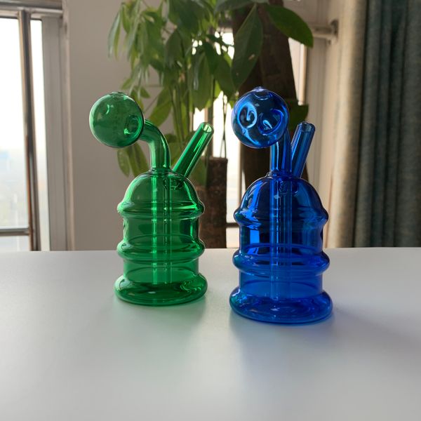 4,5-Zoll-Ölfass Glaswasserpfeife Blasenölbrenner Shisha Dab Rig Bongs