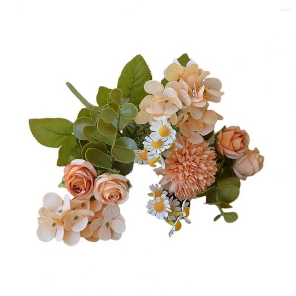 Flores decorativas Flor Falsa Manutenção de 7 ramos grátis Não murcha Decoração de casamento vintage Domíssimo do dia dos namorados FAUX CAMOMIL