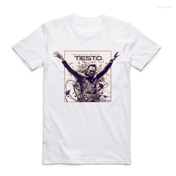Erkek Tişörtleri DJ Tiesto Erkek Kadın Moda Tişörtleri Günlük Sokak Giysileri Yaz Serin O Boyun Kısa Kol Beyaz Gömlek Boyutu XXXL
