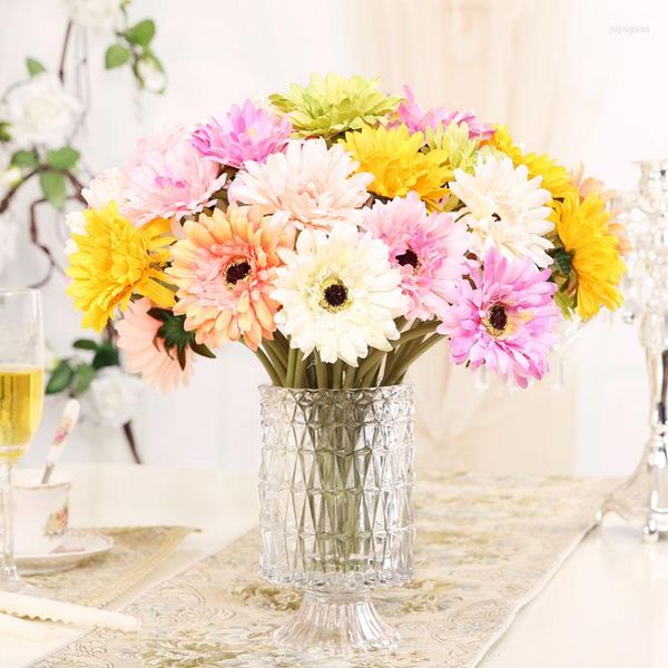 Dekorative Blumen Ziemlich 1 STÜCKE Afrikanische Chrysantheme Blume Hochzeit Kunstseide Dekoration Für Zuhause Tisch Zubehör Dekor