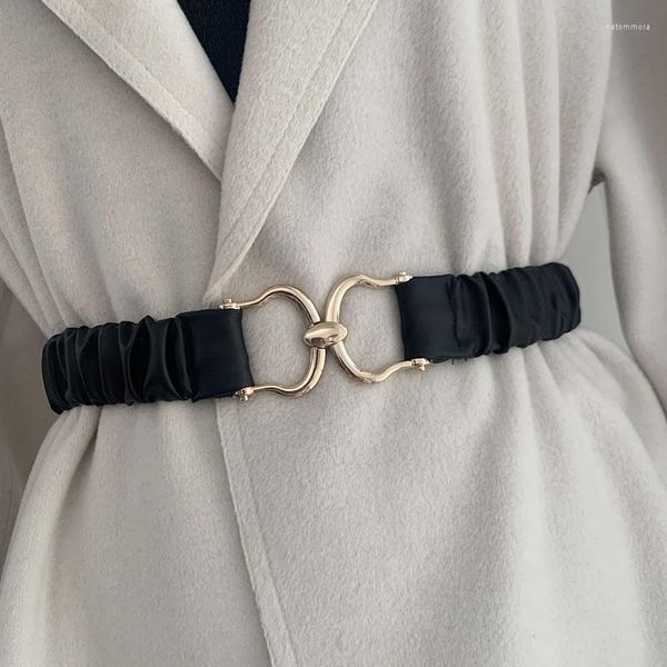 Gürtelschnalle Gürtel PU-Leder Kleid Rock Taille elastischer dünner Frauen-Damen-Bund für Luxus-Designer-Marke