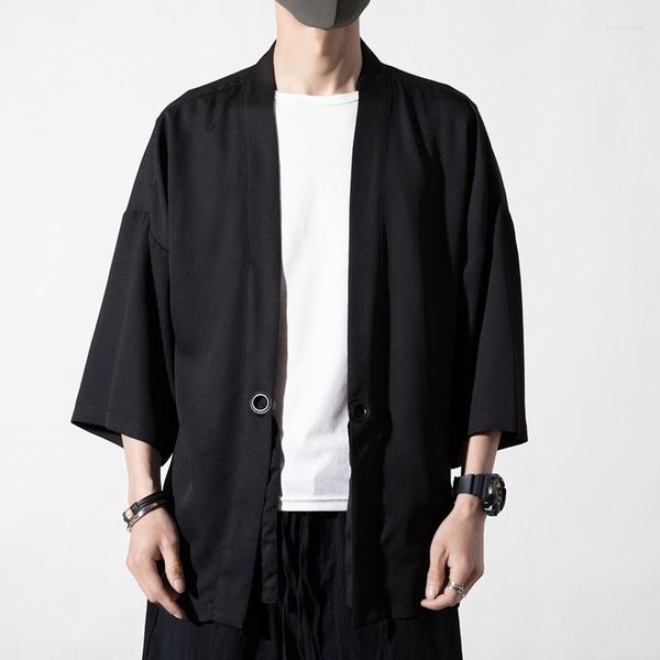 Ethnische Kleidung Yukata Männer japanische männliche Kimono Karate Cardigan Shirt Haori Kimonos Obi Traditional Mens 10983