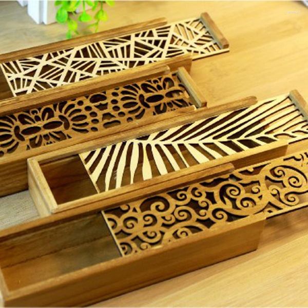 Pcs Holz Bleistift Box Make-up Pinsel Organizer Aufbewahrung Holz Schreibwaren Fall aushöhlen Boxen