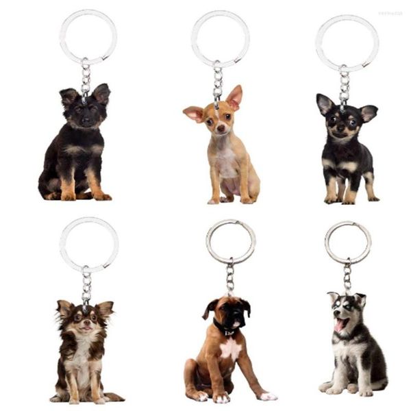 Keychains Dog 6pcs/set Keychain Animal Charms NÃO