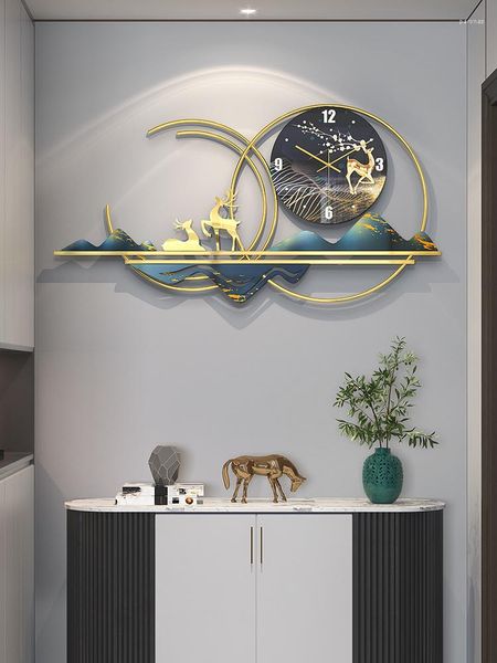 Orologi da parete Orologio Soggiorno Creatività personalizzata Luce Lusso Moderno Arte semplice Atmosfera di fascia alta