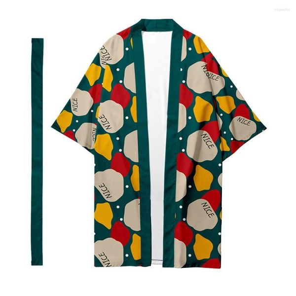 Ethnische Kleidung Casual Adult Print Shirt Loose Short Sleeve Bluse Japanese Yukata Kimono Top Fashion Haori Cardigan Samurai Cosplay