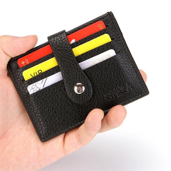 Kart sahipleri pu deri erkekler iş çantası çok işlevli para çantası mini cüzdan kimliği erkek cüzdanlar kısa