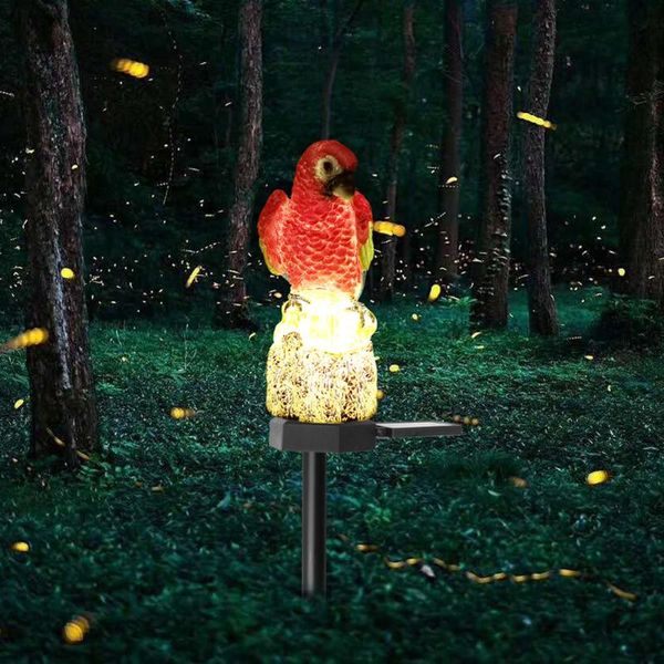 Lampade da prato a LED Light Simulation Simulazione Lampada pappagallo giardino esterno Stakes Arte per decorazione del cortile per la casa 1 set