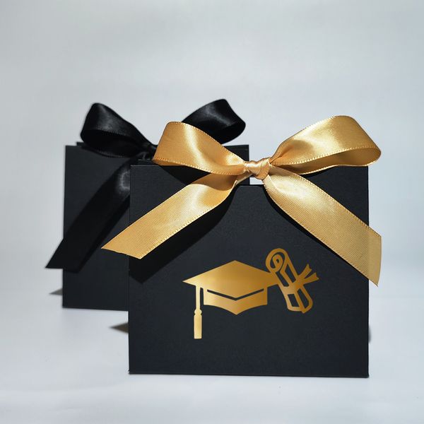 Tappo glitter oro Scatole di caramelle Bomboniere per feste di laurea Decorazioni per scatole Scatola di cioccolatini regalo per forniture per feste