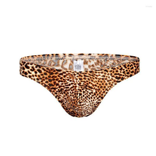 Mutande Biancheria intima da uomo con stampa leopardata Moda Custodia convessa Lingerie T Back Mutandine Orlo stretto Gay Confortevole Perizoma divertente