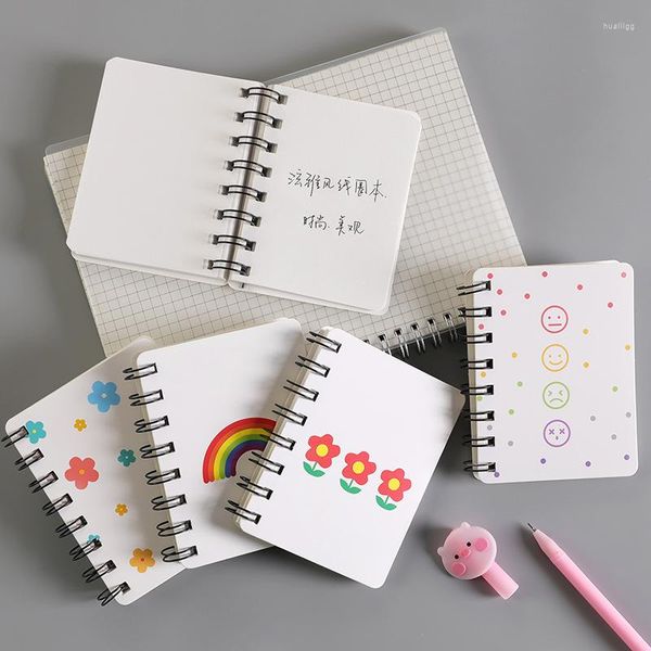 Kawaii Sevimli Ayı Mini Spiral A7 Defter Günlük Haftalık Planlayıcı Boş Kağıt Taşınabilir Not Kitap Zaman Organizatör Okulu Tedarik