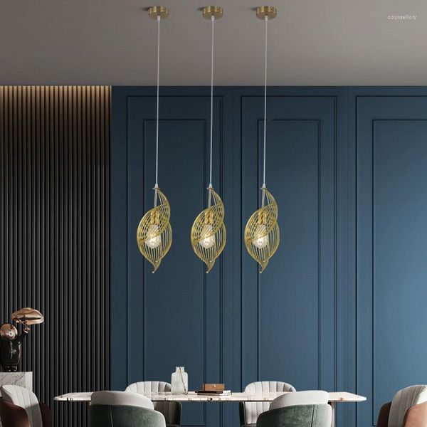 Lampade a sospensione Vite sospesa Design nordico Semplice Sala da pranzo Lampadario Arte del ferro Atmosfera Luce Illuminazione personalizzata per decorazioni per la casa