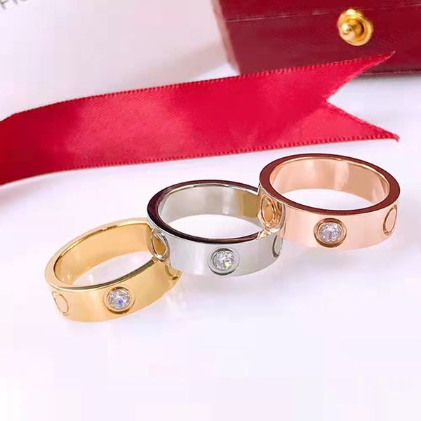 Banda amor anéis designer jóias rosa ouro prata banhado titânio aço com diamante moda rua hip hop casal casual clássico fino anel mulheres amor parafuso anel mens