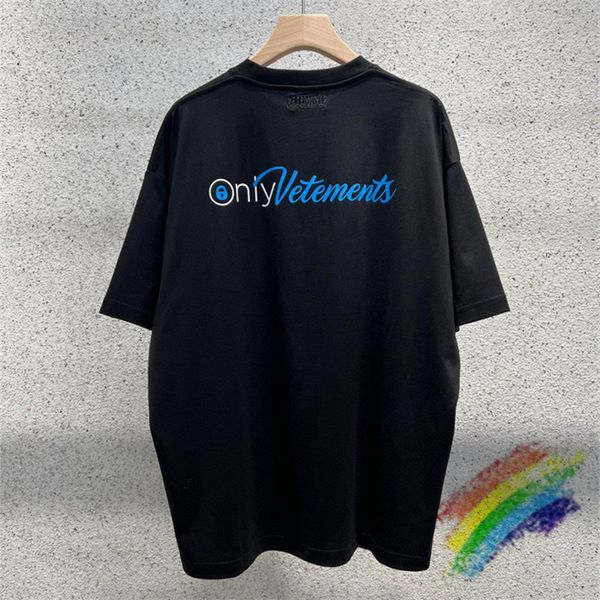 Camisetas masculinas apenas vetements camiseta homens mulheres 1 1 qualidade 2023sss tampes de tamanho grande camiseta 230428