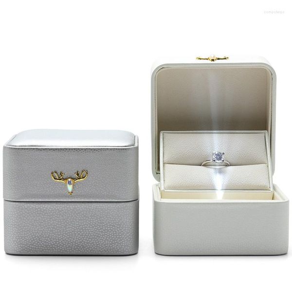 Schmuckbeutel Kreative LED Flash Grade Cartridge Single Ring Engagement Anhänger Boxen Custom Gift Box