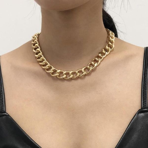 Ketten Vintage Große Halskette Für Frauen Trendy Twist Gold Farbe Chunky Thick Lock Choker Kette Halsketten Party Schmuck Geschenke