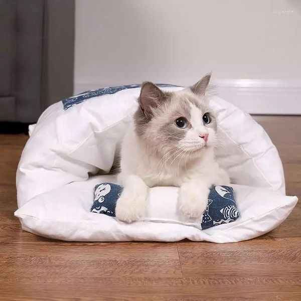 Camas de gato Cama de animais de estimação de inverno destacável confortável saco de dormir quente casa de lixo de cachorro adulto e suprimentos