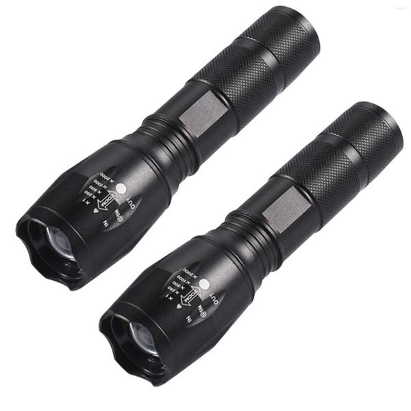 Lanternas tochas 2pcs liga de alumínio LED Anti deslizamento Trabalho de trabalho portátil Pesquisa portátil portátil Pesca xpe zoomable Night Fishing