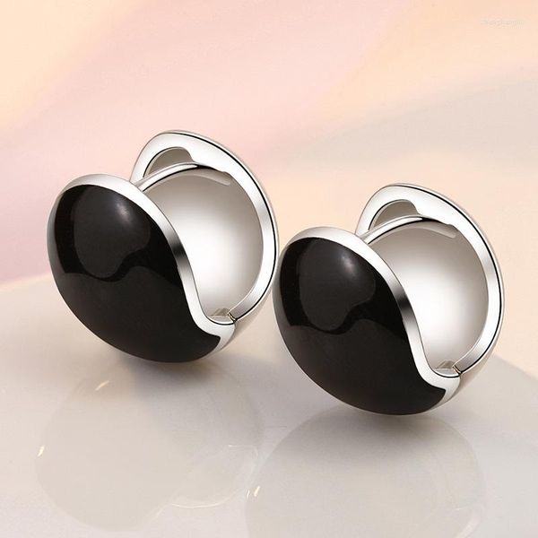 Çember Küpe S925 STERLING Gümüş 15mm Mini Top Kadınlar Moda Takımı Yıldönümü Doğum Günü Takı