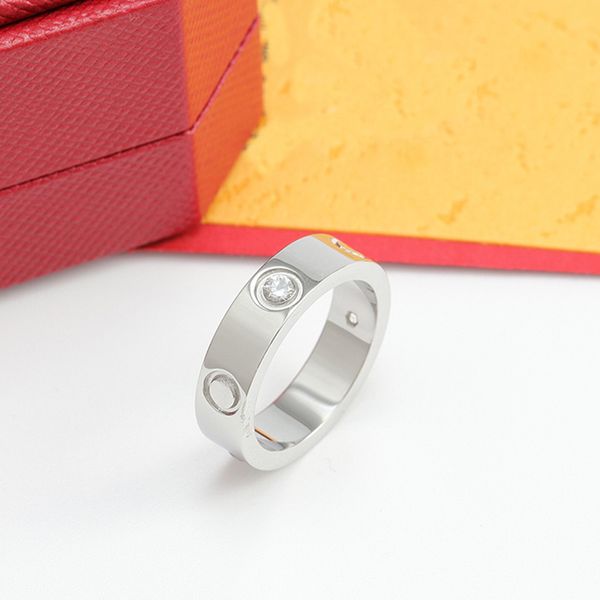 Группа Love Rings Дизайнерские ювелирные украшения розовое золото серебряной титановой сталь с бриллиантовой роскошной парой классическое кольцо для женских мужских любителей свадебного подарка